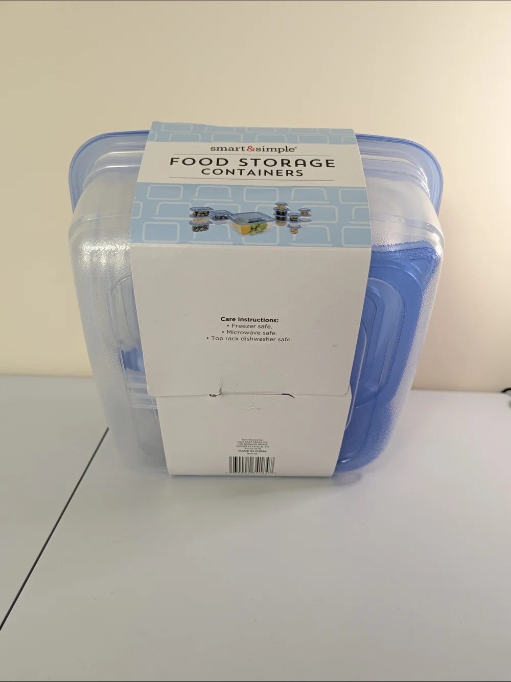 Blue Food Storage Container - Stackable Serving Lid
